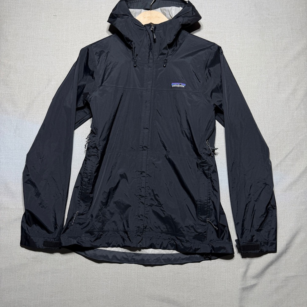 Patagonia Rain Jacket Women XS Black LS Torrentshell 83807 H2No Shell Outdoors